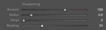 Sharpening settings to prevent worms in Lightroom