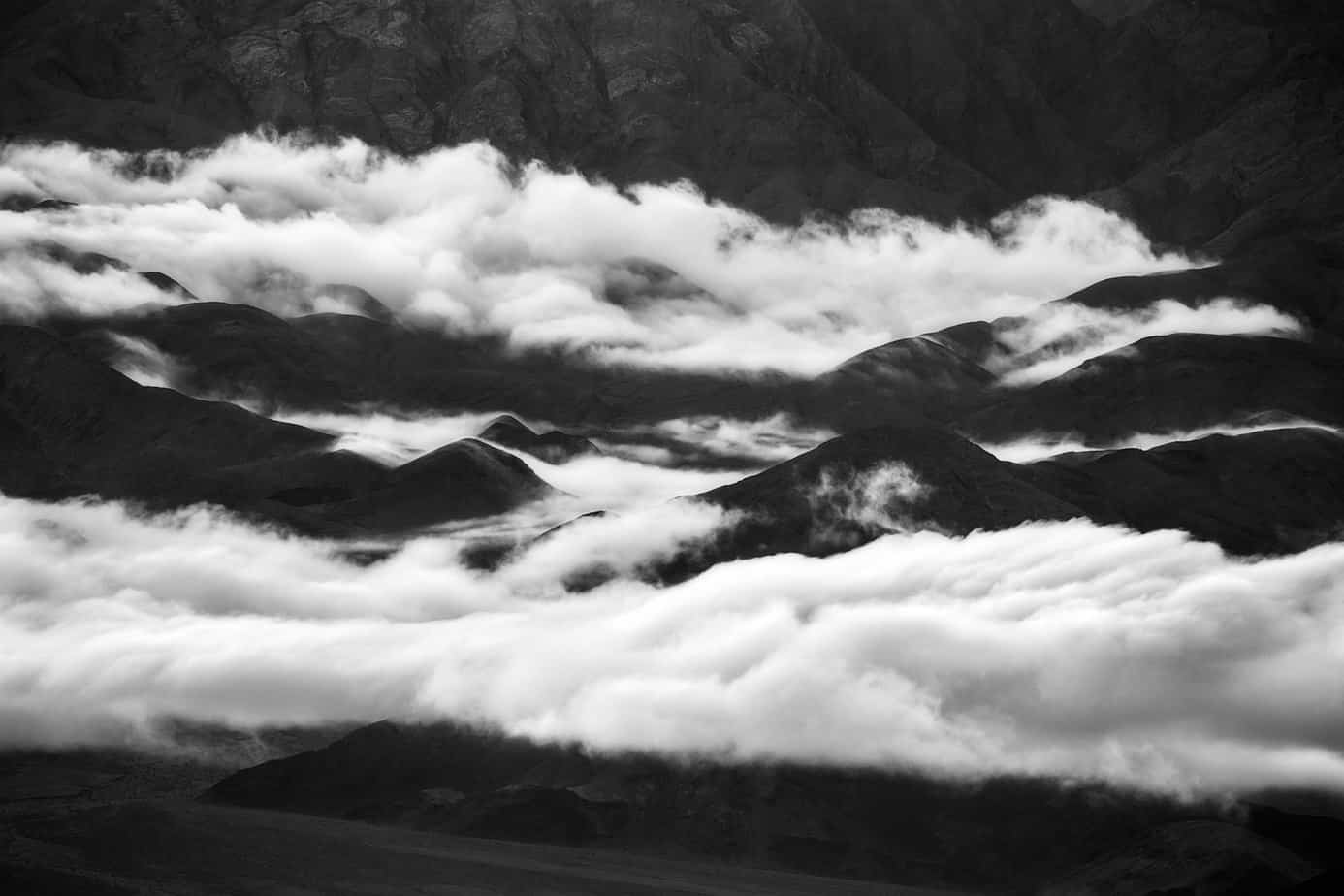 Heavy Rains Leave a Low Blanket of Clouds Hanging Over Death Valley (Death Valley National Park, California)